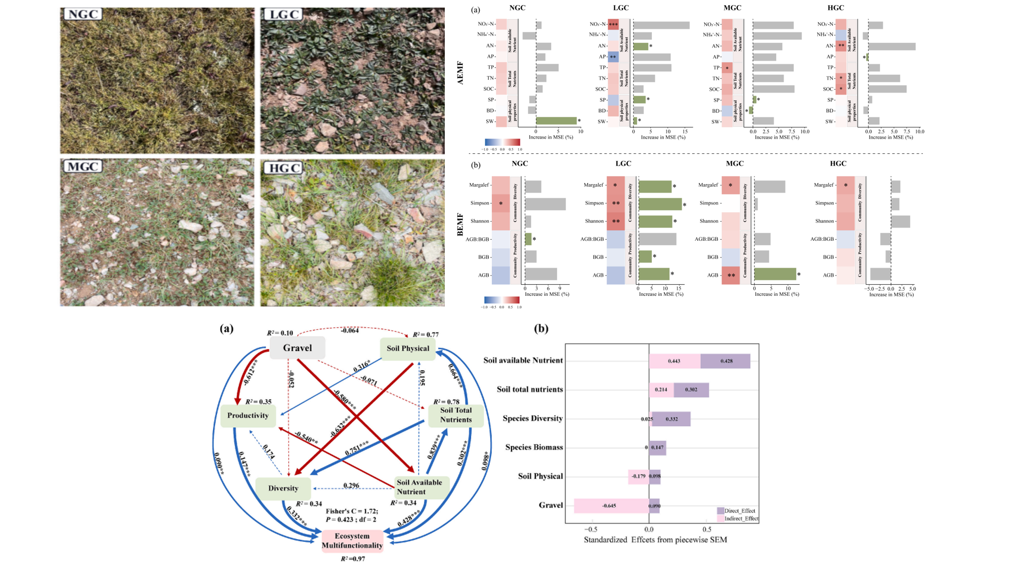 西北高原所在高寒草地砾石化退化对生态系统多功能性的影响研究取得新进展